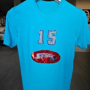 Dolce & Gabbana Blue T Shirt with sequin applique.